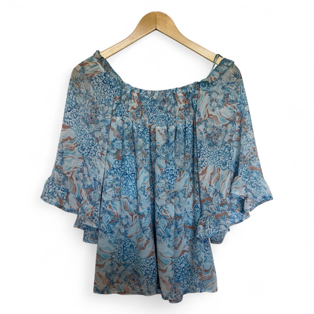 L Love Boho Flowy Peasant Blouse Women’s Small | Festival Resort Top